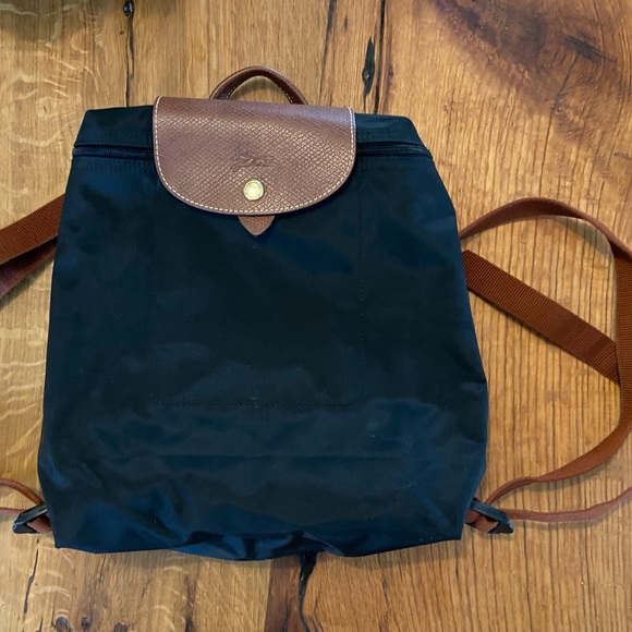 Longchamp Handbags - Longchamp Nylon Black Backpack w/ Leather Trim, 10”W x 4”D x 11.5”H